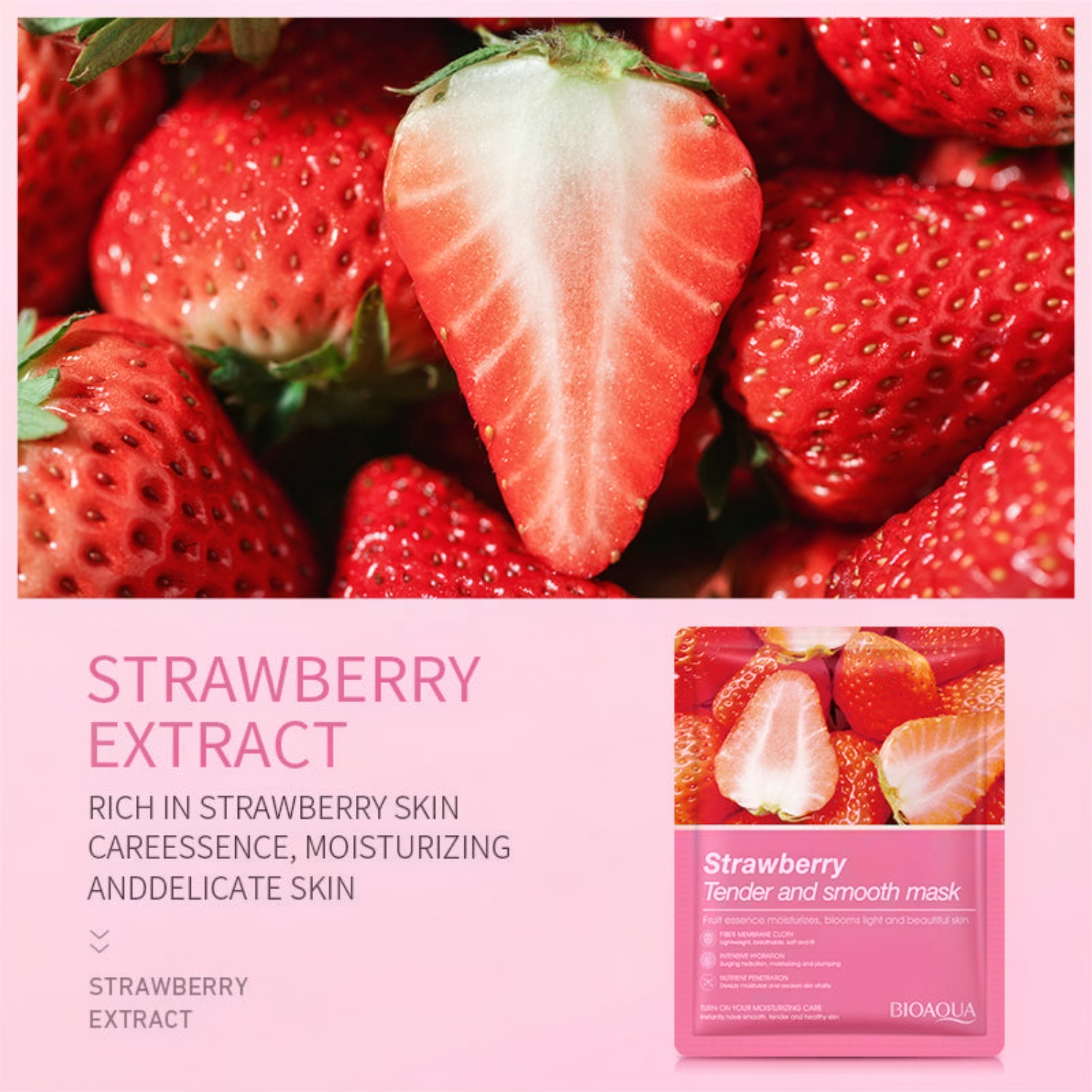 Bioaqua Strawberry Brightening Sheet Mask Bioaqua Strawberry Brightening Sheet Mask